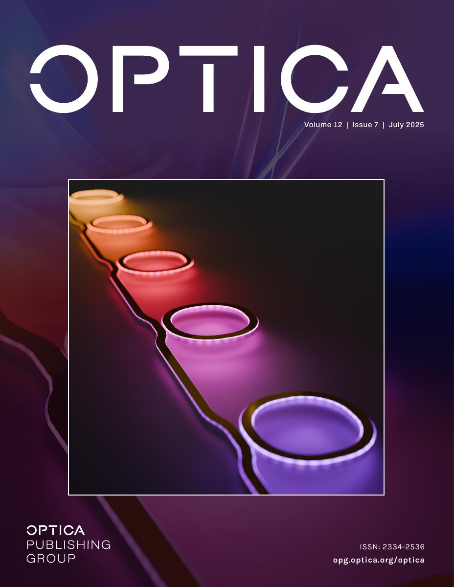 Optica July 2025 cover featuring continuously tunable semiconductor lasers